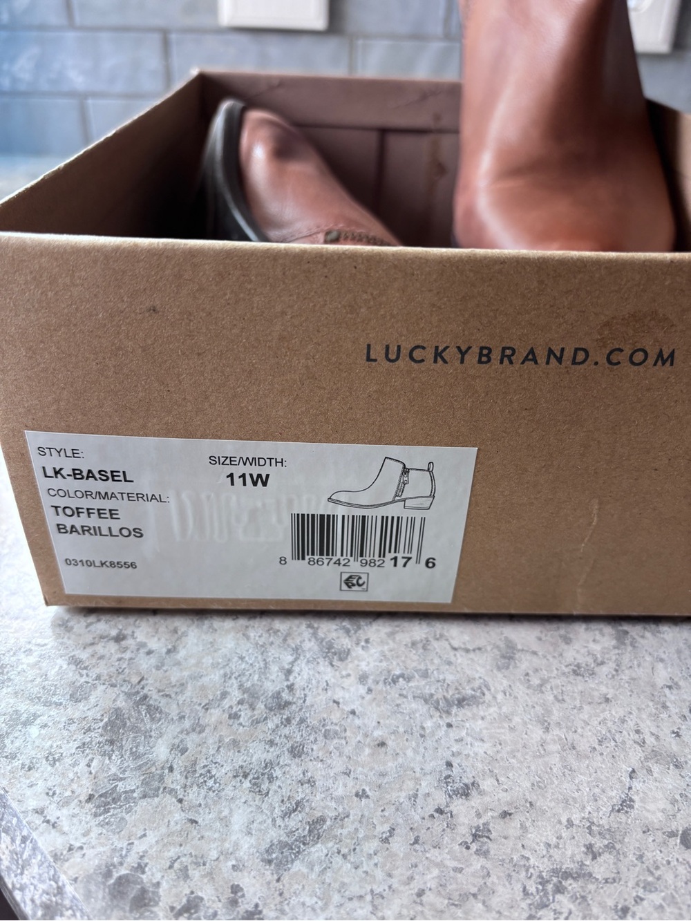Lucky Brand Basal Toffee Brown Leather Ankle Boot